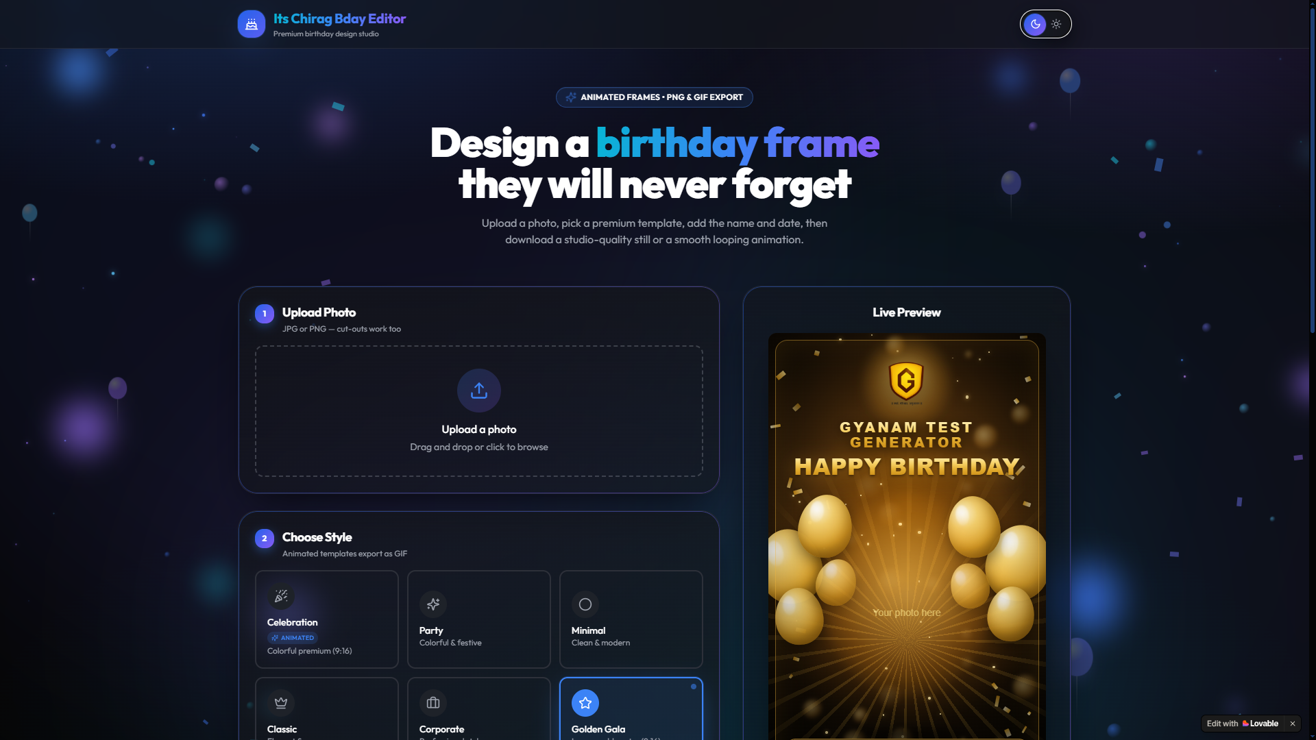 AI Birthday Photo